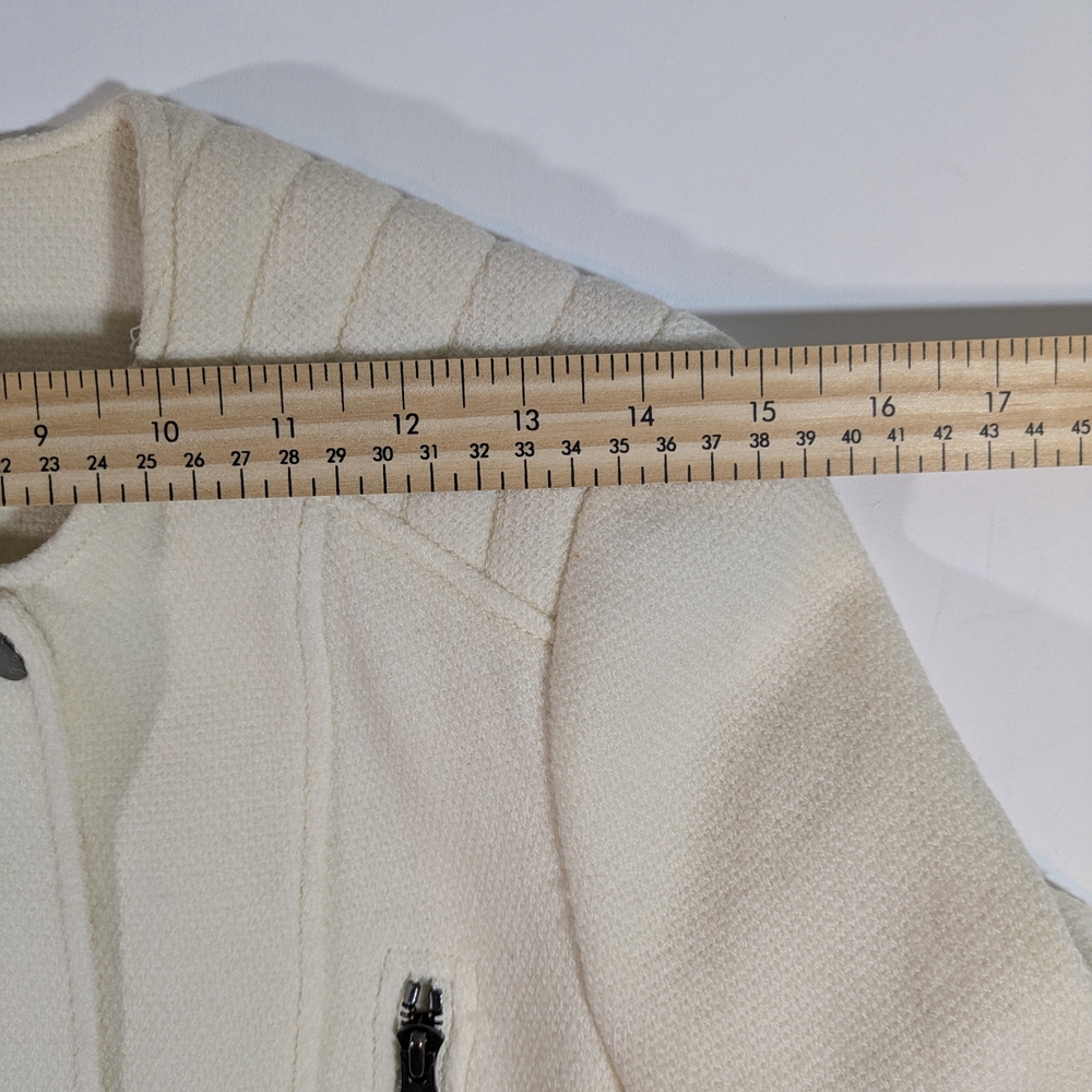 Vince Cream Wool Blend Blazer Jacket - Zipper Detail - Size 10 - Picture 11 of 16